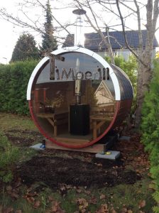 Barrel Sauna Met Volledig Panoramisch Raam